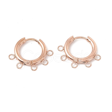Ion Plating(IP) 304 Stainless Steel Hoop Earring Findings LS-STAS-D183-01RG-1