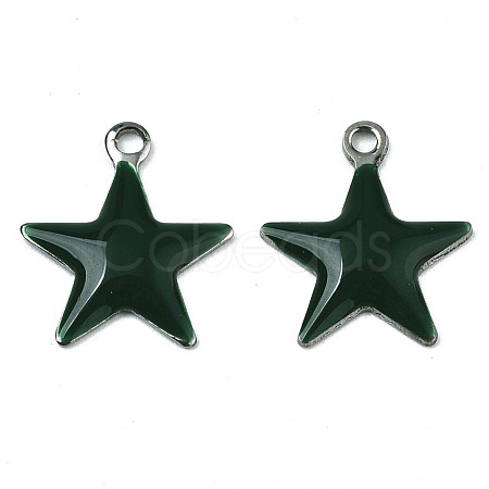 201 Stainless Steel Enamel Charms STAS-N088-14D-1