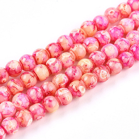 Baking Paint Glass Beads Strands DGLA-N003-4mm-A01-1