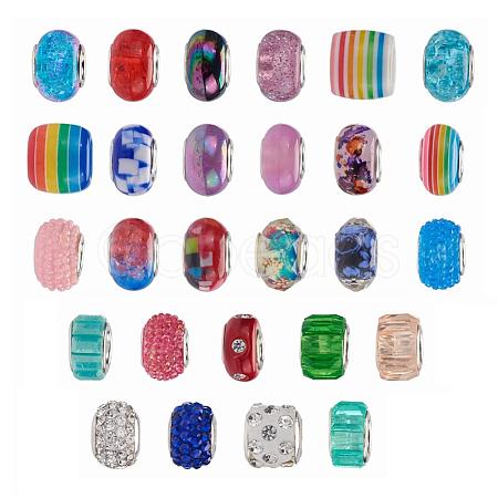 Acrylic & Resin & Polymer Clay Rhinestone European Beads FPDL-S015-04H-1