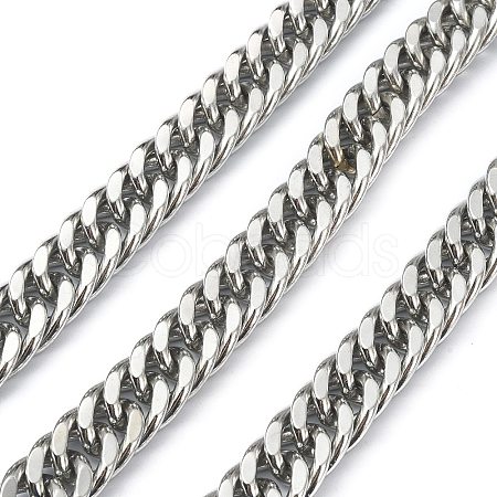 Tarnish Resistant 304 Stainless Steel Cuban Link Chains CHS-E030-04B-P-1