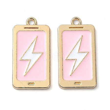 Rack Plating Alloy Enamel Pendants PALLOY-F308-09G-02-1
