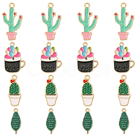 16Pcs 4 Styles Alloy Enamel Pendants ENAM-FS0001-86-1