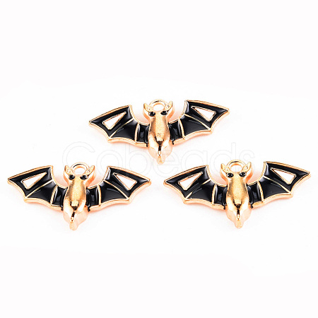 Light Gold Tone Alloy Enamel Pendants ENAM-T018-01-1