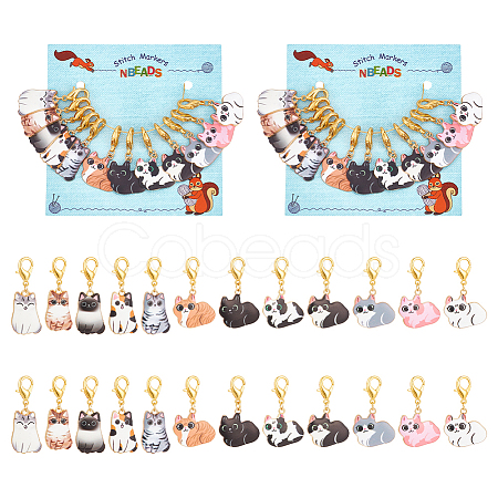 Cat Stitch Markers HJEW-AB00278-1