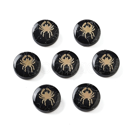 Dyed Black Synthetic Turquoise Beads G-F775-B03-1