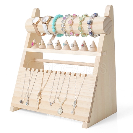 Wooden Jewelry Display Stands ODIS-P011-01-1