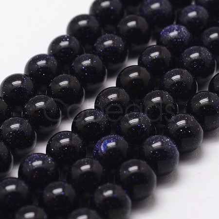 Synthetic Blue Goldstone Beads Strands X-G-D840-81-6mm-1