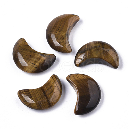 Moon Shape Natural Tiger Eye Healing Crystal Pocket Palm Stones G-T132-001D-1