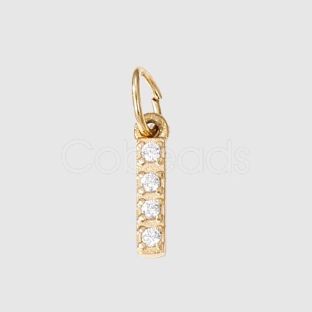 Stainless Steel Cubic Zirconia Pendants with Jump Rings FIND-PW0024-08I-1