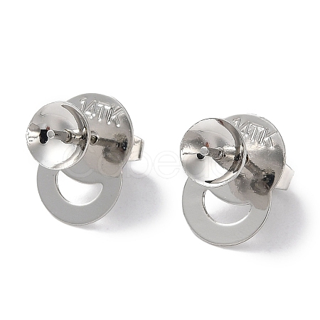 Rack Plating Brass Stud Earring Settings KK-F090-15P-01-1
