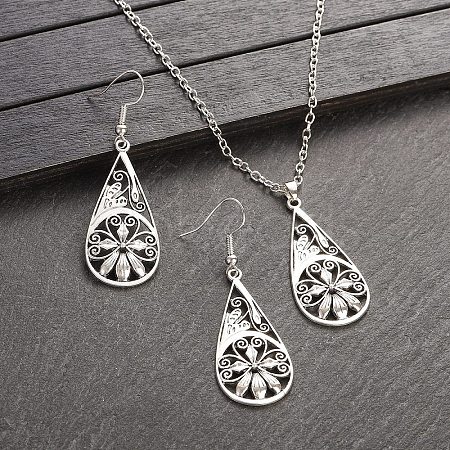 Bohemian Style Alloy Pendant Necklaces & Dangle Earrings Sets WG43411-09-1