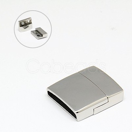 Tarnish Resistant 304 Stainless Steel Magnetic Clasps with Glue-in Ends STAS-I011-13-1