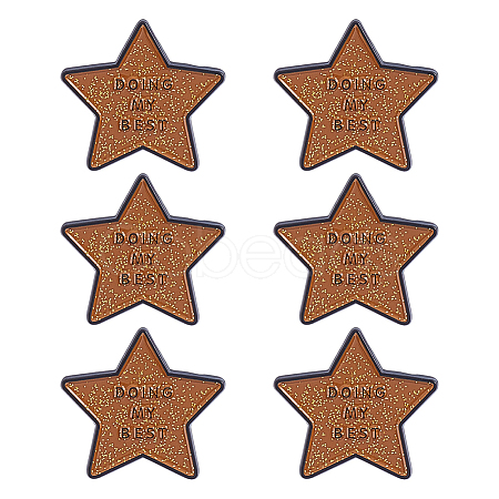6Pcs Star with Word Doing My Best Enamel Pins JEWB-HY0001-62-1