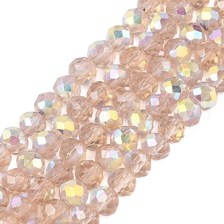 AB Color Plated Transparent Glass Rondelle Beads Strands EGLA-T029-4mm-10D-1