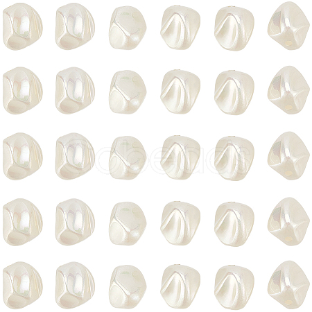 30Pcs Spray Painted ABS Plastic Beads KY-SC0002-10B-1