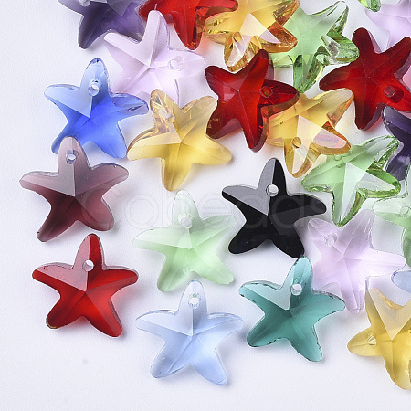 Transparent Glass Charms GLAA-N033-01-1