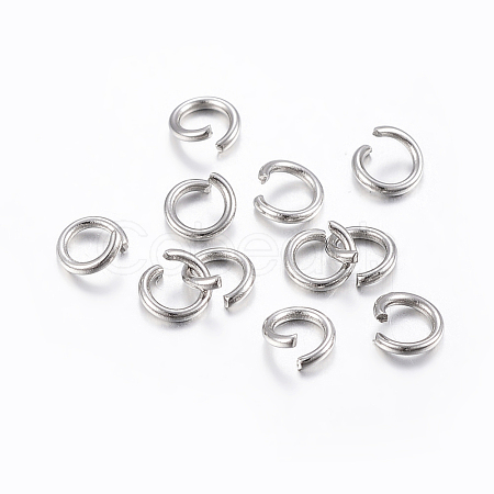Tarnish Resistant 304 Stainless Steel Open Jump Rings X-STAS-H437-10x0.8mm-1