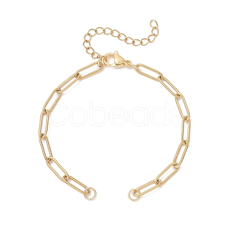 4MM 304 Stainless Steel Paperclip Chain Bracelet Making AJEW-JB01431-1