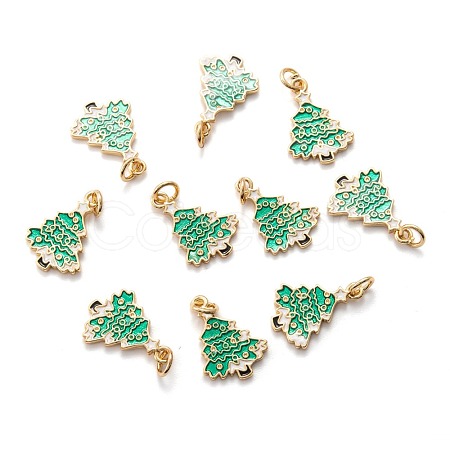 Real 18K Gold Plated Brass Enamel Pendants KK-A154-17G-1