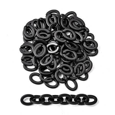 Opaque Spray Painted Acrylic Linking Rings OACR-S021-27A-C01-1