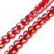 Transparent Glass Beads Strand, Heart, Red, 7.5~8.5x8~8.5x4~4.5mm, Hole: 1mm, about 44~45pcs/strand, 12.56~12.87 inch(31.9~32.7cm)