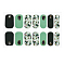 Full Cover Nombre Nail Stickers, Self-Adhesive, for Nail Tips Decorations, Green, 24x8mm, 14pcs/sheet