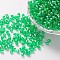 Bicone AB Color Plated Eco-Friendly Transparent Acrylic Beads, Spring Green, 4x4mm, Hole: 1mm, about 16600pcs/500g