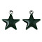 201 Stainless Steel Enamel Charms, Star, Stainless Steel Color, Dark Slate Gray, 14.5x12.5x2mm, Hole: 1.5mm