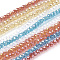 Electroplate Glass Beads Strands, AB Color Plated, Faceted Rondelle, Mixed Color, 3x2mm, Hole: 0.5mm, about 145~150pcs/strand, 34~35cm