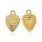 Nickel Free & Lead Free Golden Plated Alloy Leaf Charms, Long-Lasting Plated, 16x10x3mm, Hole: 1mm