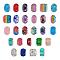 Acrylic & Resin & Polymer Clay Rhinestone European Beads, Large Hole Beads, with Silver Color Core, Rondelle, Mixed Color, Beads: 13.5~14x8~10mm, Hole: 5mm, 54pcs/bag