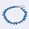 Cloth Gothic Choker Necklaces, with Iron Finding, Platinum, Blue, 11.4 inch(29cm)