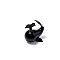 Ocean Theme Miniature Glass Whale Shape Figurine Ornaments, Micro Landscape Home Decorations, Black, 45x35x43mm