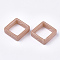 Acrylic Bead Frame, Imitation Gemstone Style, Rectangle, Dark Salmon, 28x27x9.5mm, Hole: 1.5mm, about 160pcs/500g