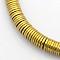 Electroplate Non-magnetic Synthetic Hematite Beads Strands, Heishi Beads, Flat Round/Disc, Golden Plated, 6x1mm, Hole: 1mm, about 378~389pcs/strand, 15.7 inch