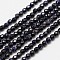 Synthetic Blue Goldstone Beads Strands, Faceted Round, 3mm, Hole: 0.8mm, about 132pcs/strand, 15 inch