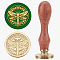 Wax Seal Stamp Set, Sealing Wax Stamp Solid Brass Head,  Wood Handle Retro Brass Stamp Kit Removable, for Envelopes Invitations, Gift Card, Dragonfly, 83x22mm, Stamps: 25x14.5mm