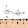 304 Stainless Steel Crystal Rhinestone Connector Charms STAS-P437-14A-P-3
