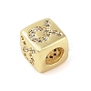 Brass Micro Pave Clear Cubic Zirconia European Beads KK-K368-01G-02-2