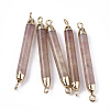 Electroplate Natural Strawberry Quartz Links connectors G-S344-73G-1
