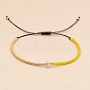 Adjustable Glass Seed Beads Braided Bead Bracelets for Women UG7337-2-1