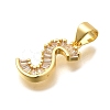 Rack Plating Brass Micro Pave Cubic Zirconia Pendants KK-L226-100G-S-2