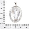 Religion Brass Micro Pave Clear Cubic Zirconia Pendants KK-H268-04A-P-3