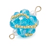 Glass Beaded Round Sphere Links PALLOY-MZ00874-04-4