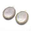 Brass Locket Pendants KK-F717-22AB-NR-2