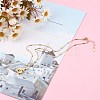 304 Stainless Steel Heart with Dog Paw Print Pendant Necklaces NJEW-JN03351-05-4