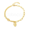 Brass Micro Pave Clear Cubic Zirconia Charm Bracelets BJEW-U020-05G-4