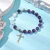 Natural Amethyst Beaded Bracelets BJEW-TA00564-01-1