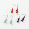 Natural Gemstone Dangle Earrings X-EJEW-JE02057-1